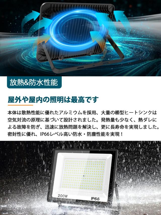 TANKAO 投光器 led投光器 150W 投光器 屋外 100v 灯光器 作業灯 外灯 20000LM 6500K IP66 昼光色 高輝度 工事用ライト ledライト 屋内 屋の通販は