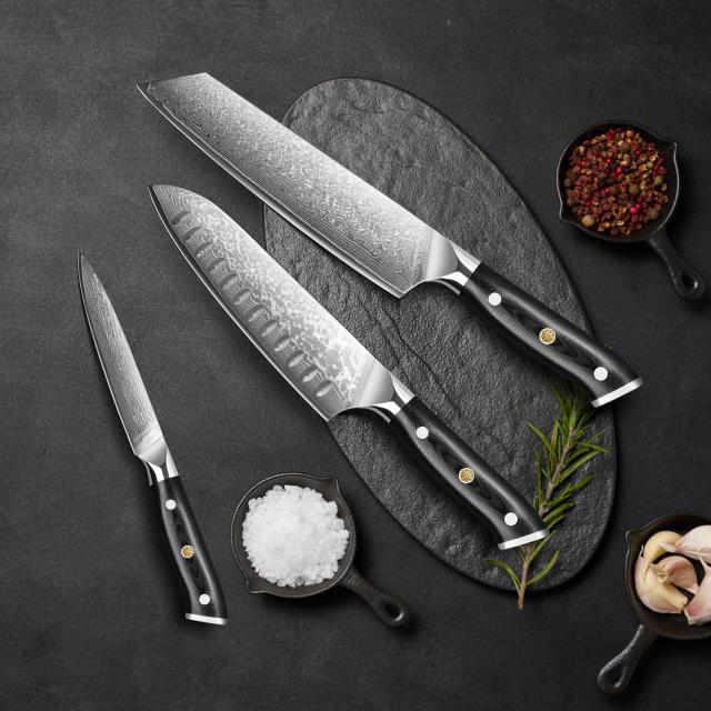 KyushuBlade 包丁3本セット【三徳包丁+牛刀包丁+ペティナイフ】プロ用