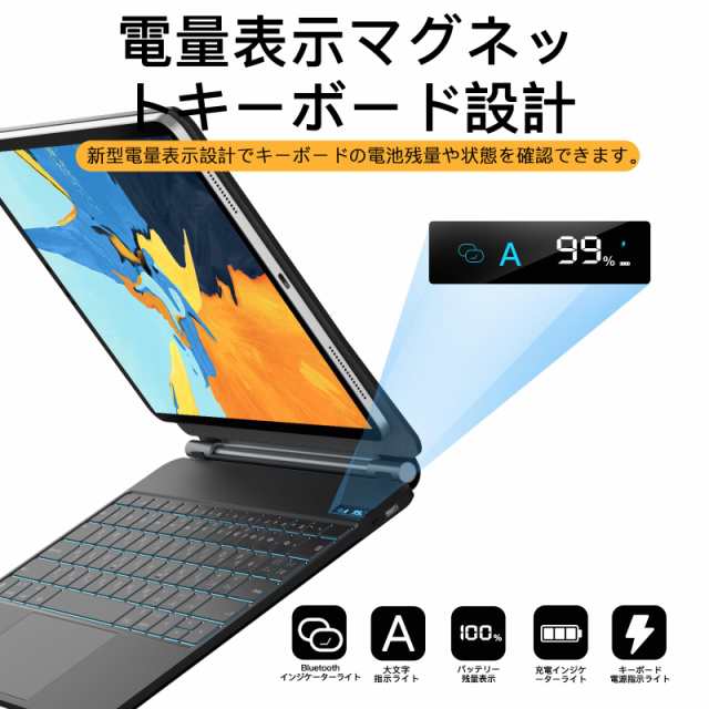 【2024新型】マジックキーボード SUKEBON iPad 第10世代 キーボードケース 10.9インチ 【日本技適認証取得】電量表示 トラックパッド付きの通販は