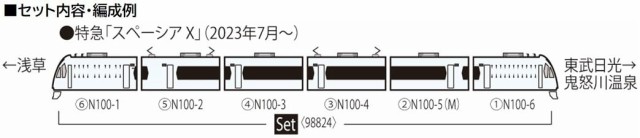 TOMIX Nゲージ 東武N100系スペーシア X セット 98824 鉄道模型 電車