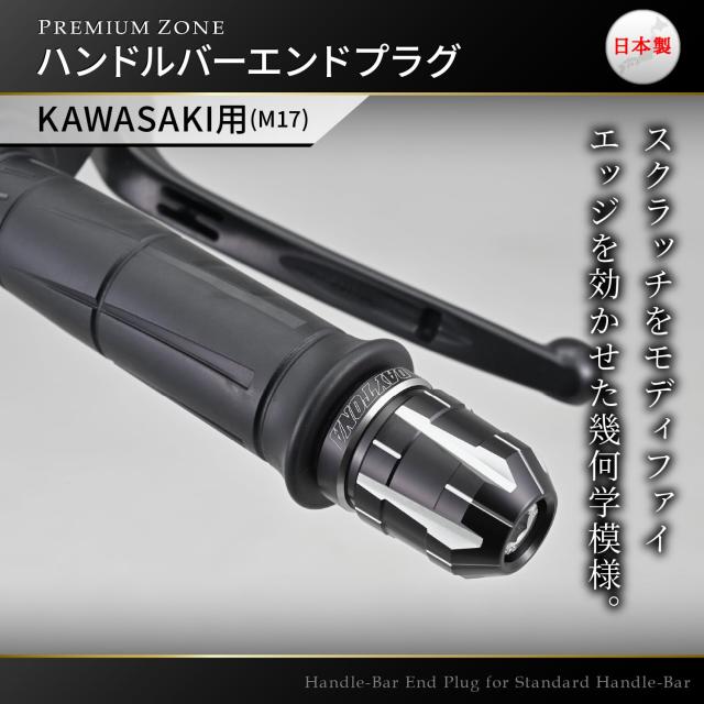 デイトナ(Daytona) PREMIUM ZONE(プレミアムゾーン) バイク用 バーエンド カワサキ(M17)用 TECHNO アッシュシルバー 42585_1