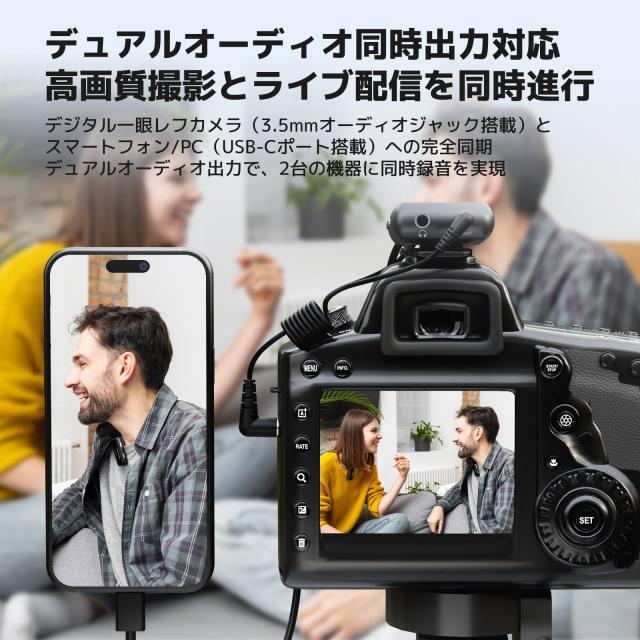 NearStream ワイヤレス ラベリア マイク Mic 小型軽量 200M無線