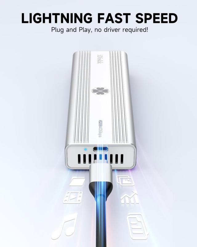 iDiskk M.2 SSD外付けケース40Gbps USB4.0 NVMe エンクロージャ 高放熱 