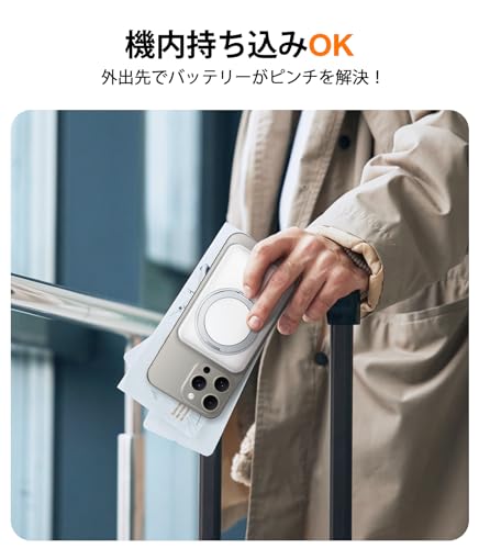 【新形態バッテリー・15W急速充電】TORRAS magsafe対応 モバイルバッテリー PSE認証済【360°回転スタンド】 10000mAh マグセーフ 充電器の通販は