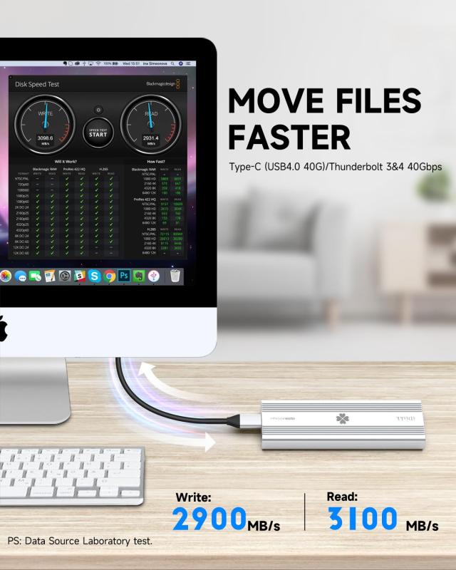 iDiskk 外付け SSD 2TB USB4.0 40Gbps 読込み最大3100MB/秒 高放熱ファン搭載 超高速軽量小型 ポータブル 外部SSDドライブ・ストレージ T_3