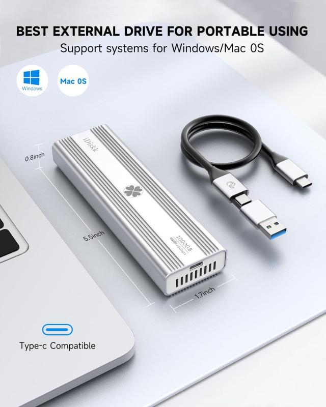 iDiskk 外付け SSD 2TB USB4.0 40Gbps 読込み最大3100MB/秒 高放熱ファン搭載 超高速軽量小型 ポータブル 外部SSDドライブ・ストレージ T_4