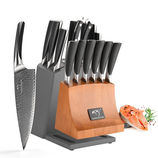 包丁セット Nanfang Brothers VG10鋼 ダマスカス鋼製 15点セット【三徳