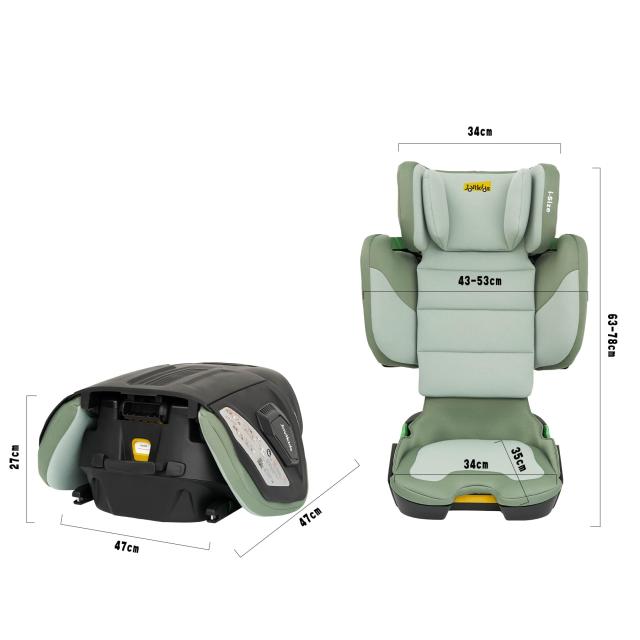 Jovikids 折りたたみのジュニアシート ISOFIX、i-Size R129適合 3歳