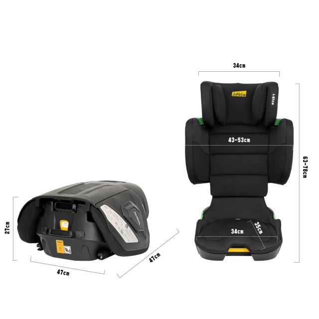 Jovikids 折りたたみのジュニアシート ISOFIX、i-Size R129適合