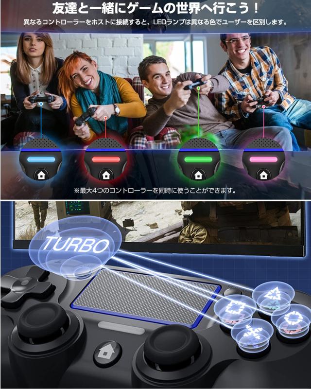 Elnicec PS4 コントローラー 無線【2024年最新バージョン】ps4