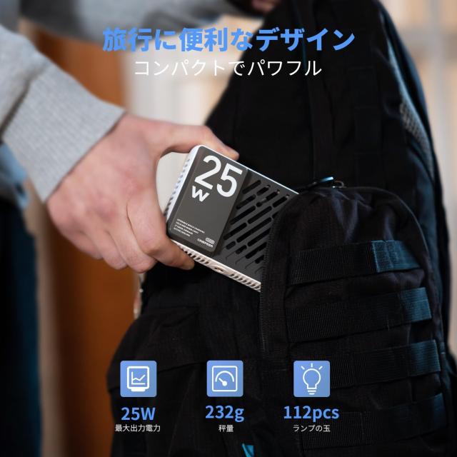 [公式旗艦店]ZHIYUN CINEPEER CM25 25W 撮影用ライト LEDビデオライト CRI 96+調光可能2700K-6200K 小型 充電式 USB PD急速充電 持ち運び_1
