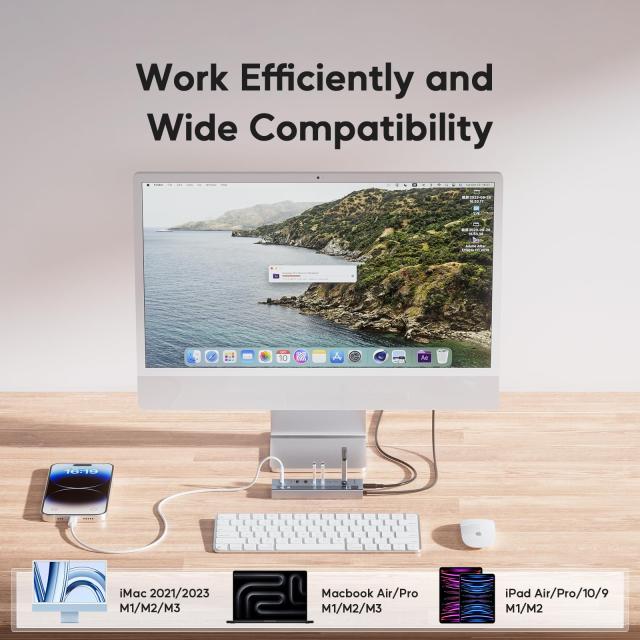 パワード USB C ハブ、PULWTOP 9-in-1 USB ハブは 10Gbps および PD 45W 最大充電をサポート (ビデオはサポートしていません)、USB パワ_5