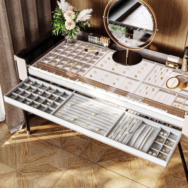 Oirlv ジュエリートレイ ベルベット 24区画 イヤリング 指輪 ディスプレイ 収納 アクセサリートレイ 高級 おしゃれ 適格請求書に対応 P00の通販は