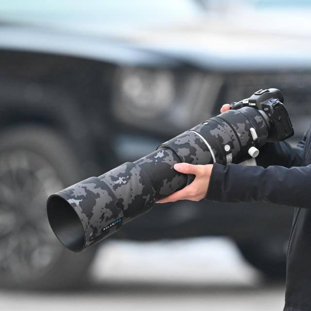 ROLANPRO レンズカバー | Canon RF 200-800mm F6.3-9 IS USM対応 | 望遠レンズ用カモフラージュコート | 三層構造保護 | 色番号：ダーク