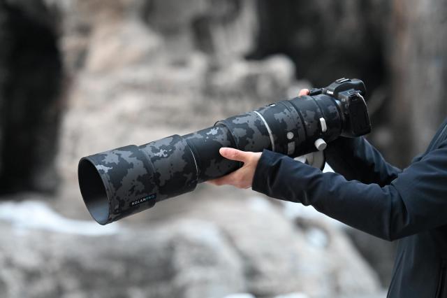 ROLANPRO レンズカバー | Canon RF 200-800mm F6.3-9 IS USM対応 | 望遠レンズ用カモフラージュコート | 三層構造保護 | 色番号：ダーク