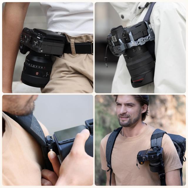 Ulanzi F38バックパックストラップクリップ カメラホルスターV2 カメラホルダー クイックリリースプレート アルカスイス対応 1/4ネジプレ