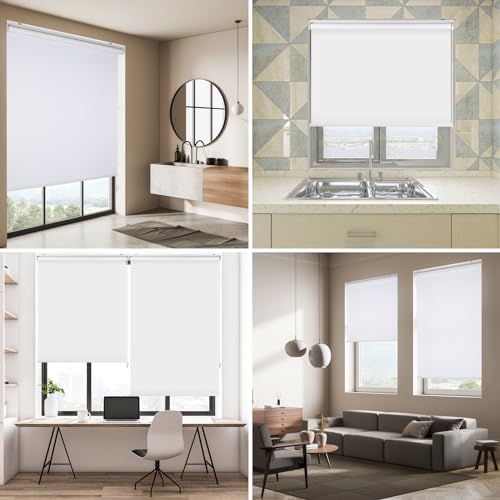 Hong pu TAO ロールスクリーン 遮光 遮熱 防寒 目隠し UVカット チェーン式 ロールカーテン キッチン リピング 簡単取付け シンプル 幅80の通販は