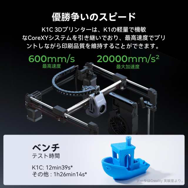 Creality K1C 3Dプリンター高速 600mm/s オートレベリング ダイレクト押出機 300℃印刷対応 監視用AIカメラ付属 3Dプリンター本体  3Dプリの通販はau PAY マーケット - ks-shop2 | au PAY マーケット－通販サイト