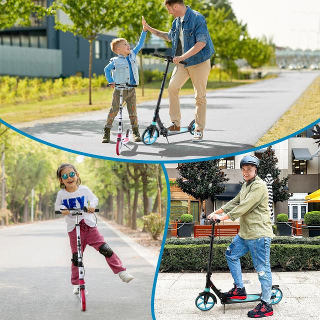 TENBOOM キックボード キックスクーター 子供/大人用 2WAYフット/ハンドブレーキ 折り畳み式 3段階高さ調整 20cmタイヤ 立ち乗り式二輪車_6