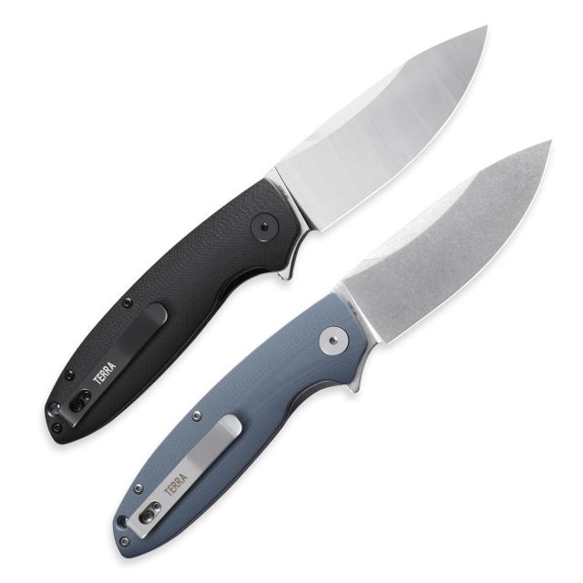 Petrified fish PFB01 Terra 折りたたみ出刃包丁3.54inD 2サテンブレードスチールMicarta手持ち部分EDCアウトドアキャンプ用衣嚢折り