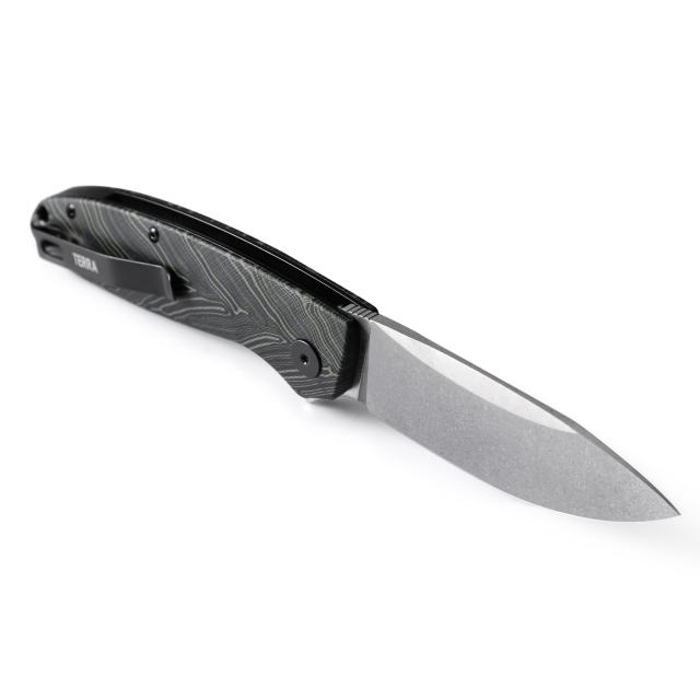 Petrified fish PFB01 Terra 折りたたみ出刃包丁3.54inD 2サテンブレードスチールMicarta手持ち部分EDCアウトドアキャンプ用衣嚢折り