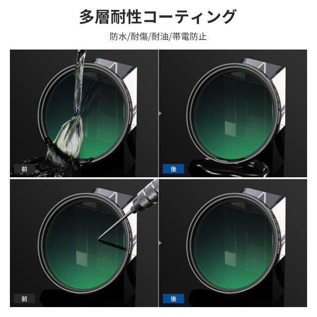 NEEWER 82mm トゥルーカラー可変フィルター 減光フィルター ND2-ND400 ハードストップ 調整可能なVNDフィルター マルチコーティングHD光の通販は