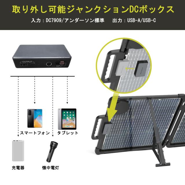 Acecow 両面 ソーラーパネル 100W 剛性 ポータブル太陽光パネル