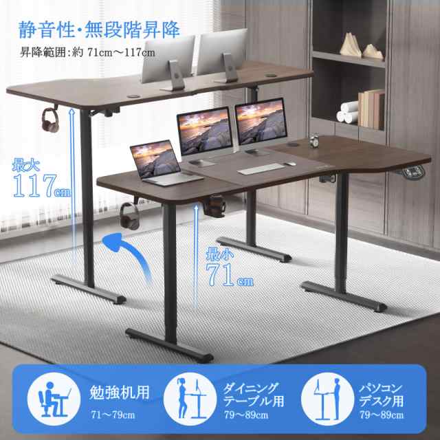 Dripex 電動昇降デスク 幅160cm 奥行75cm 簡単組立 オフィスデスク 昇降式 スタンディングデスク 安定感 自動昇降機能 静音 立ち仕事  机 の通販はau PAY マーケット - Ｅ４Ｌｉｆｅ | au PAY マーケット－通販サイト