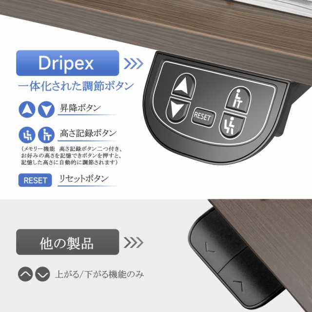 Dripex 電動昇降式デスク 幅110cm コンパクト 人間工学 静音 スタンディングデスク 無段階自動昇降 簡単組立 (110 x 60 cm,  クルミ色)の通販はau PAY マーケット - Ｅ４Ｌｉｆｅ | au PAY マーケット－通販サイト