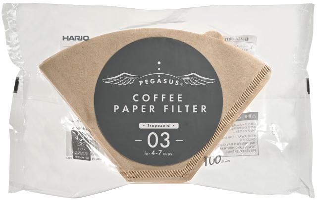ハリオ ペガサスコーヒー ペーパーフィルター 03 M 100枚 日本製 4~7杯用 ブラウン PEF-03-100M ×5個 [並行輸入品]_1