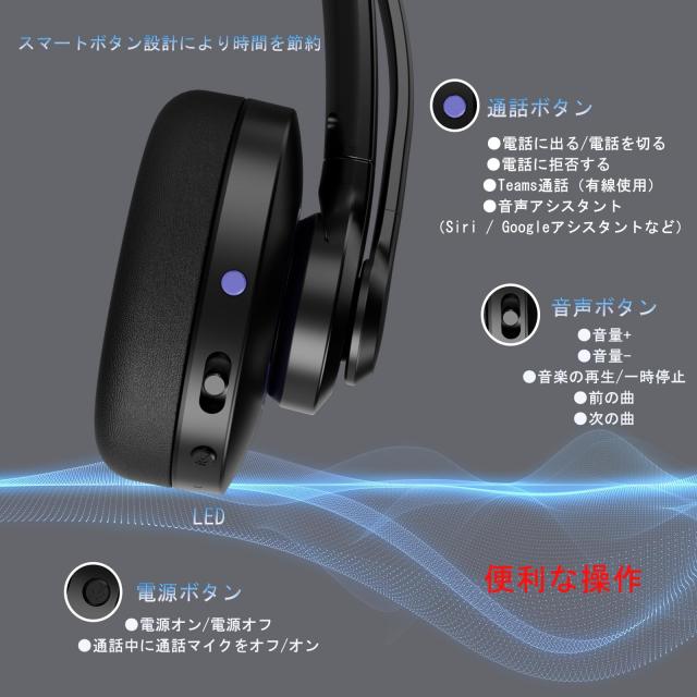 ヘッドセット bluetooth ワイヤレスヘッドセット マイク付き