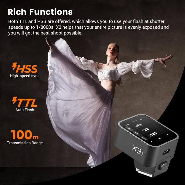 技適マーク GODOX X3S X3-S フラッシュ トリガー 送信機 TTL 2.4G ワイヤレス 高速同期 TTL オート/マニュアル/マルチフラッシュ X3 送信