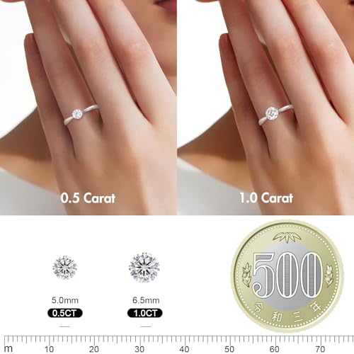 KRKC＆CO プロポーズリング モアッサナイト 一粒ダイヤモンド レディースゆびわ 0.5/1カラット 婚約指輪 シルバー925 モアサナイト エンゲ