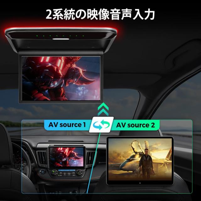 XTRONS フリップダウンモニター 14インチ 大画面 1366x768 超薄