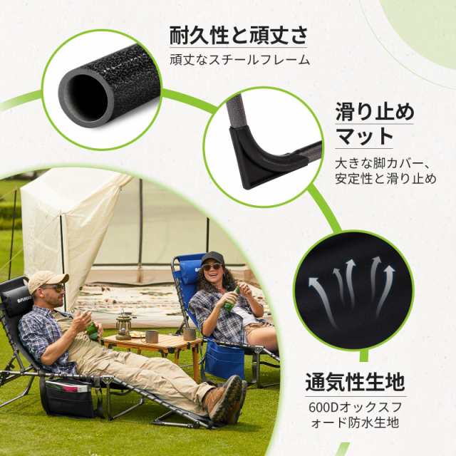 FUNDANGO コット キャンプ リクライニング ベッド アウトドア 折りたたみ キャンピング デッキチェア 耐荷重120kg ブラックグレー FUNDANGO コット キャンプ リクライニング ベッド アウトドア 折りたたみ キャンピング デッキチェア 耐荷重120kg ブラックグレー