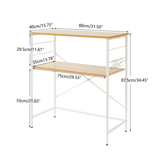 IBUYKE キッチンラックゴミ箱上ラッ レンジボード 可動棚 幅80×奥行40×高さ87.5cm 大型レンジ対応 レンジ台 炊飯器 作業台 簡単組立 ナ_2