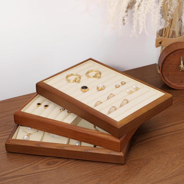 Oirlv ジュエリートレイ 木製 リング 指輪 イヤリング ディスプレイ