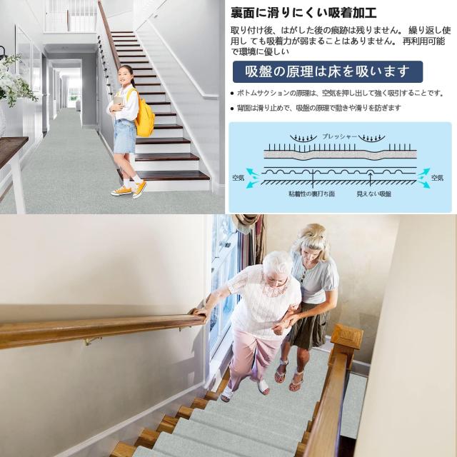 廊下 カーペット 吸着 廊下敷き 80×600cm 厚さ4 mm Bolinker ロングカーペット ズレない 洗える 撥水 おしゃれ 無地 カーペットタイプ_1