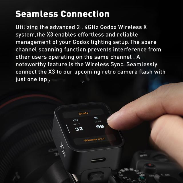 Godox X3-S ワイヤレスフラッシュトリガー ソニー対応 OLEDタッチスクリーン 2.4GHz_5