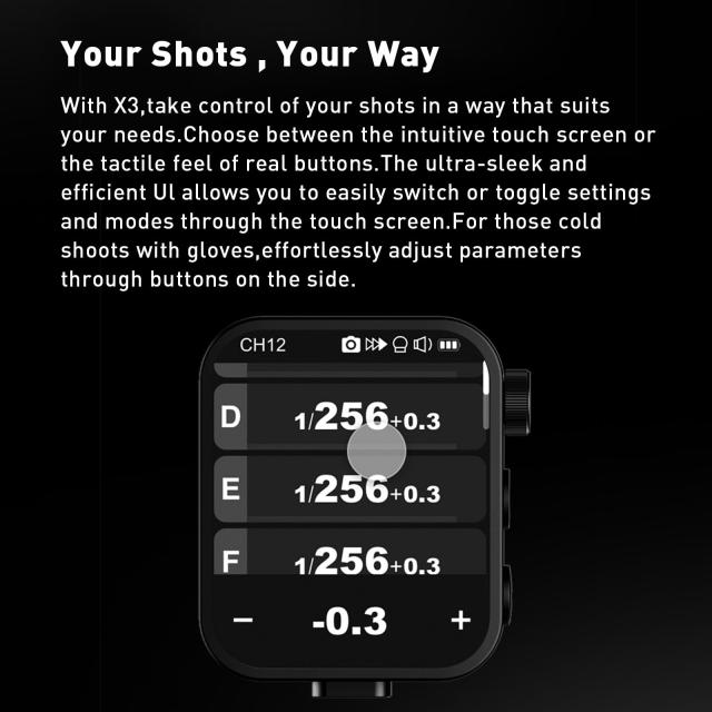 Godox X3-S ワイヤレスフラッシュトリガー ソニー対応 OLEDタッチスクリーン 2.4GHz_6