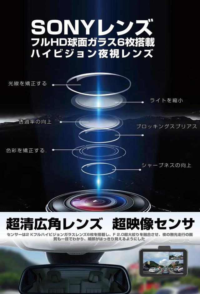 小型ドライブレコーダー　前後2カメラ　新品 迅速発送】TORAKIND ドライブレコーダー 前後2カメラ 【2024業界