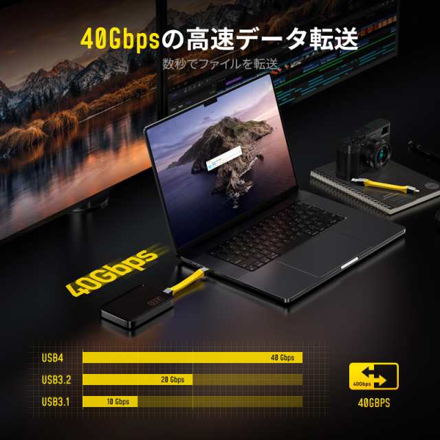 USB4 ケーブルセット、AOHI 240W Future 4 in 1 USB C-USB C ケーブル【PD3.1急速充電/40 Gbps データ転送】iPhone 15/Galaxy/MacBook Prの通販は