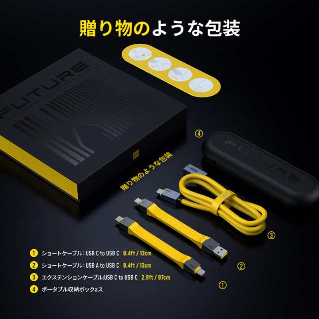 USB4 ケーブルセット、AOHI 240W Future 4 in 1 USB C-USB C ケーブル【PD3.1急速充電/40 Gbps データ転送】iPhone 15/Galaxy/MacBook Prの通販は
