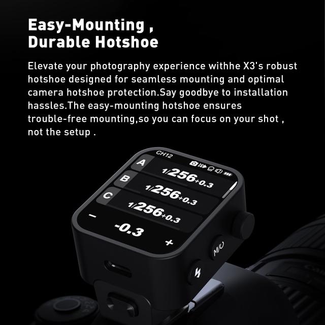 GODOX X3-N Nikonカメラ TTL ワイヤレス フラッシュ トリガー、OLED タッチ スクリーン フラッシュ トランスミッター、内蔵リチウム電池_5