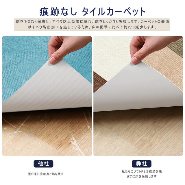 【Amazon 限定ブランド】タイルカーペット ジョイント マット 【30x30cm 厚さ4mm】 40枚 フローリング HDMOD タイルカーペット大判 吸着_1