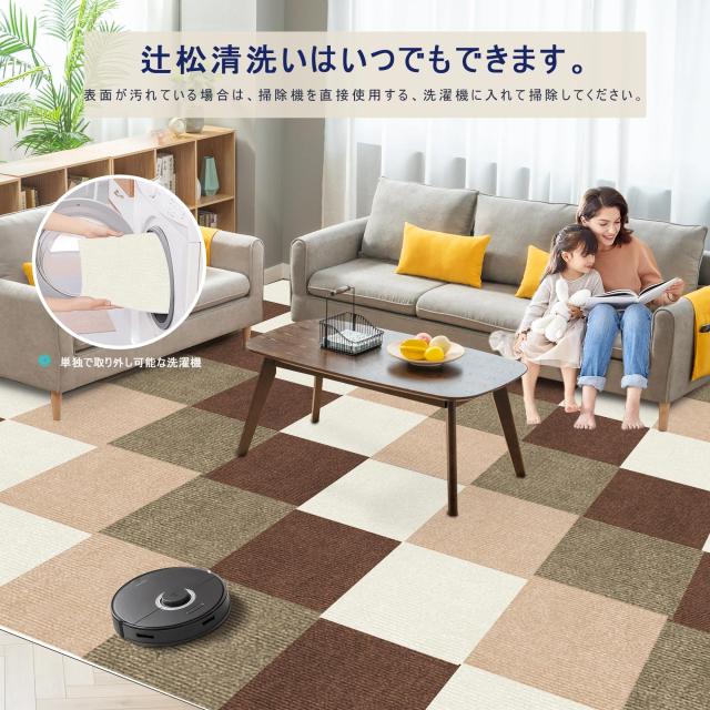 【Amazon 限定ブランド】タイルカーペット ジョイント マット 【30x30cm 厚さ4mm】 40枚 フローリング HDMOD タイルカーペット大判 吸着_5