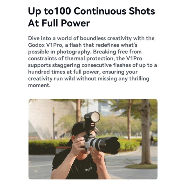 【Godox正規代理】GODOX V1Pro-F リチウムイオン丸頭カメラフラッシュ 富士フイルムカメラ対応 76WS 2.4G TTL 1/8000HSS 1.3 秒のリサイ