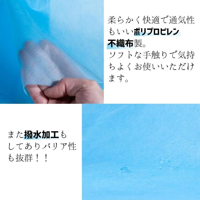 ガウン 100枚 ポリプロピレン 不織布 介護用ガウン 10枚×10個 袖はニットタイプのケース販売 (100)_4