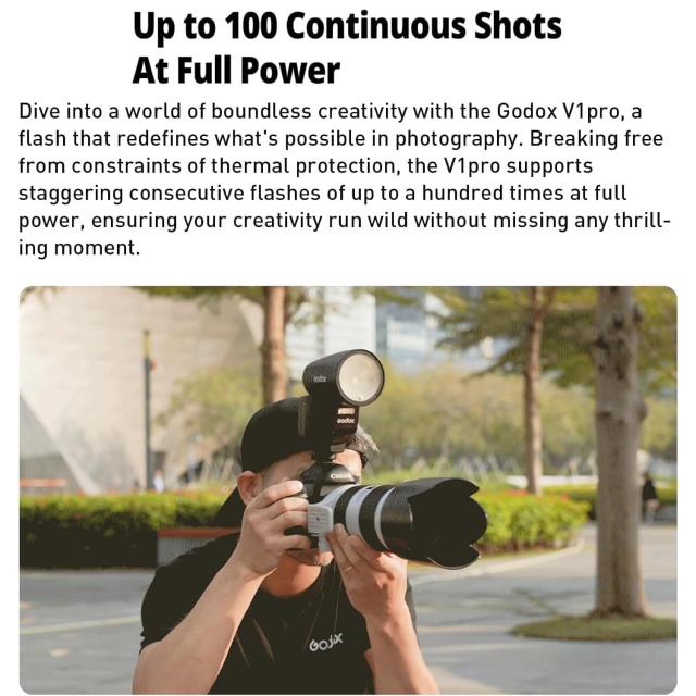 【Godox正規代理】Godox V1Pro-Sカメラフラッシュスピードライト Sony 用,76Ws 2.4G TTL 1/8000 HSS、500 フルパワーフラッシュ、1.5 秒