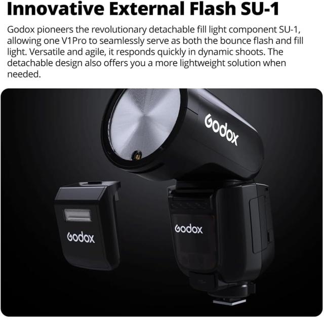 【Godox正規代理】Godox V1Pro-Sカメラフラッシュスピードライト Sony 用,76Ws 2.4G TTL 1/8000 HSS、500 フルパワーフラッシュ、1.5 秒